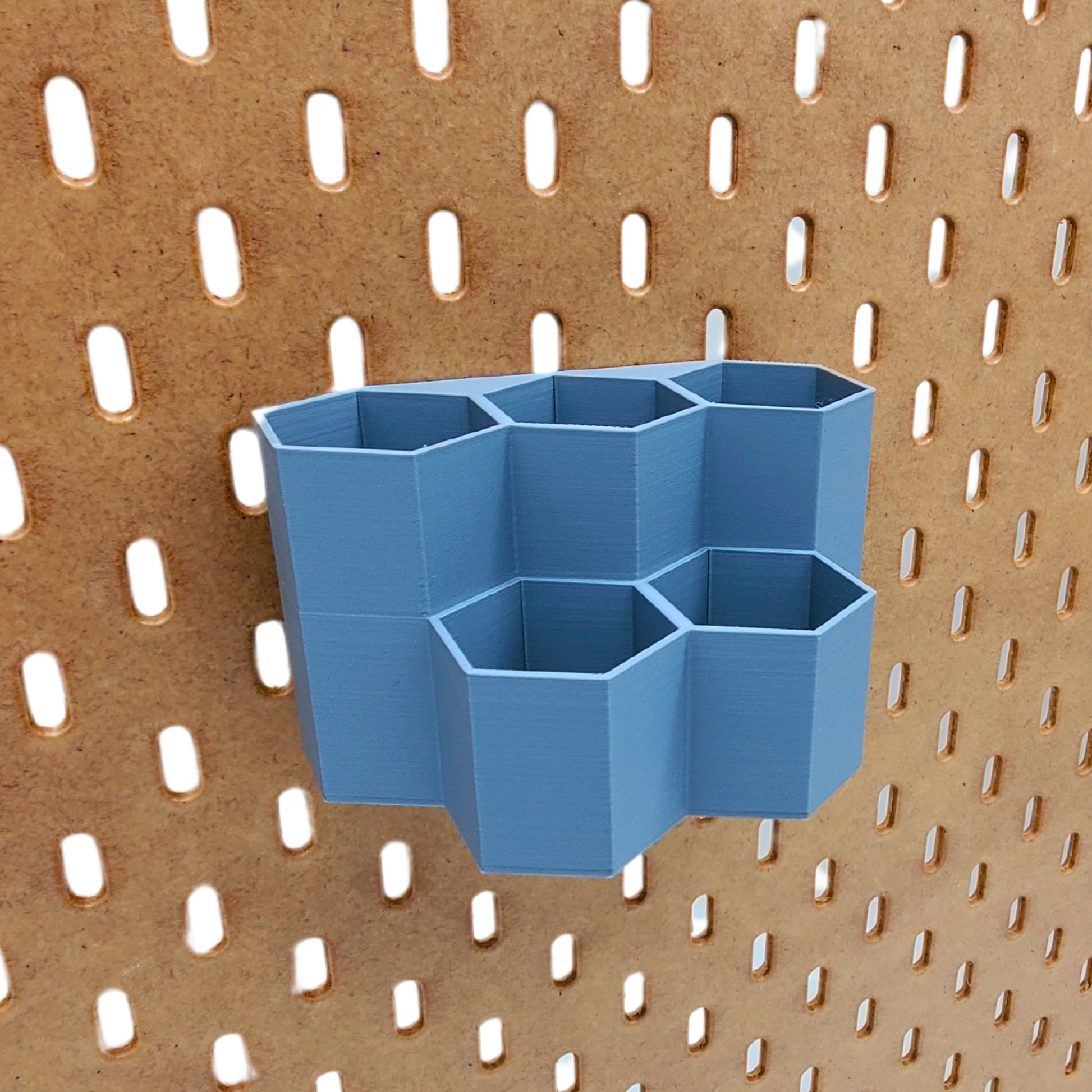 Muted Blue IKEA SKADIS Pegboard bin: 5Hex 