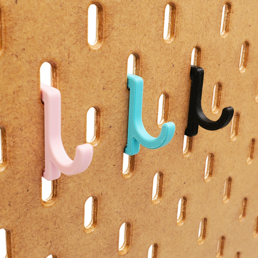 Light Pink, Teal and Charcoal Black J-Hooks for IKEA SKADIS compatability