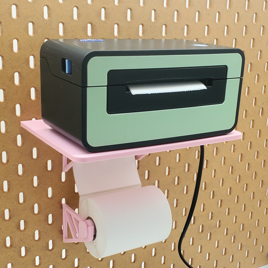 Light Pink Thermal Printer shelf for IKEA SKADIS Pegboards