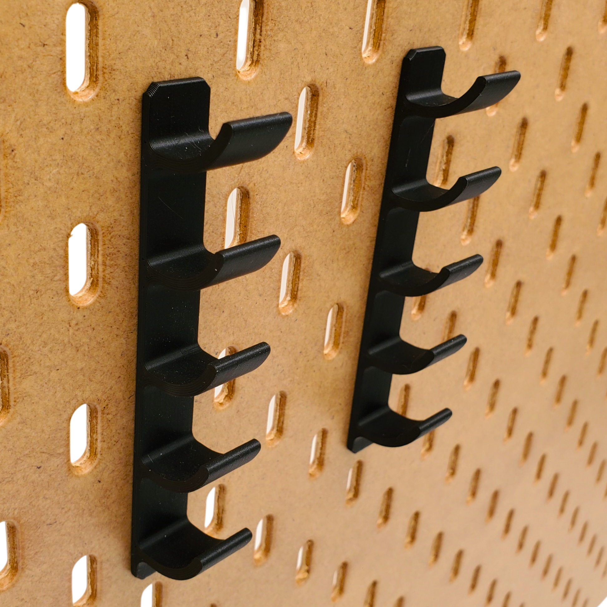 One set of black mini shelves for IKEA Pegboard